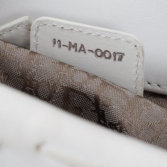 Christian Dior White Lambskin Stitched Woven Lady Dior Tote - Picture 11 of 11